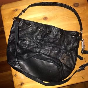 Black soft leather Frye purse